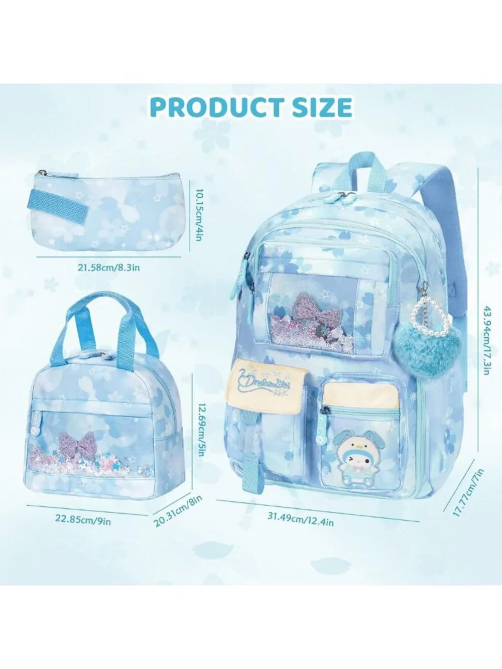 Kawaii Kids Backpack for Girls - Cute Cartoon School Bag for Elementary & Middle